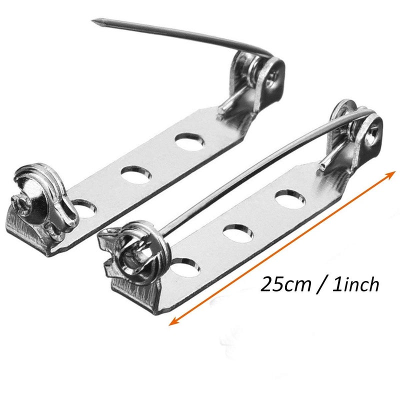 STARVAST 200 Pcs Silver Tone Brooch Pin Backs Clasp 1 Inch Bar Pins Findings 3 Holes Safety Pins for Badge Insignia, Citation Bars, Making Corsage, Name Tags, Toy Pins and Jewelry Making by STARVAST - Image 3